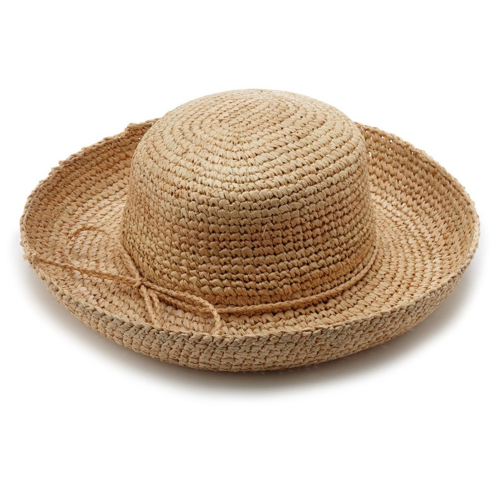 San Diego Hat Women's One Size Crocheted Raffia Kettle Brim Hat Chic Summer Boho